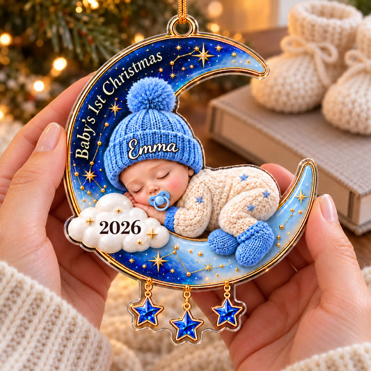 Personalized Baby’s First Christmas Ornament – Moon Collection Keepsake