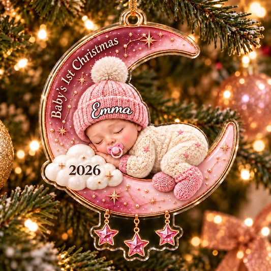 Personalized Baby’s First Christmas Ornament – Moon Collection Keepsake