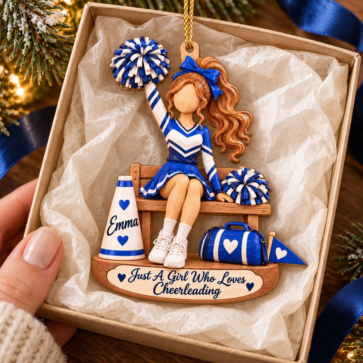 Personalized Cheerleader Christmas Ornament – Celebrate Her Passion for Cheer