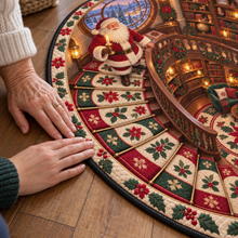 Personalized Christmas Round Mat – Enchanting 3D Illusion &amp; Cozy Quilted Velvet