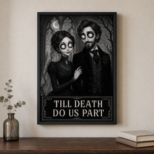 Personalized Gothic Couple Poster from Photo, Halloween Anniversary Gift, Till Death Do Us Part