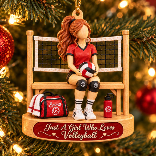 Personalized Volleyball Girl Christmas Ornament – Celebrate Her Passion for the Game