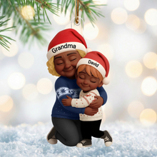 Personalized Grandma & Grandkids Christmas 3D effect Ornament – A Heartwarming Hug for the Holiday Tree!